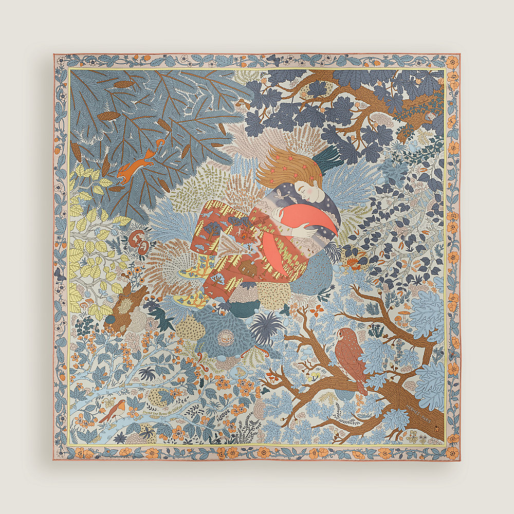 Dans les Bras de Selene scarf 90 - Grey | Hermès Mainland China